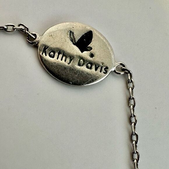 Kathy Davis scatter joy friend script  silver plated pendant necklace - Picture 5 of 10